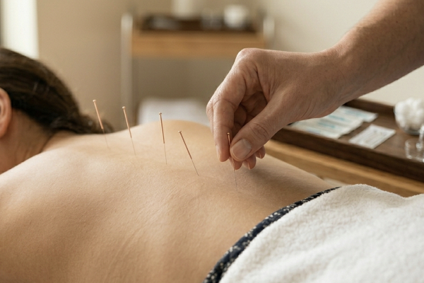 Acupuncture-img Patient receiving acupuncture treatment at Full Potential Chiropractic