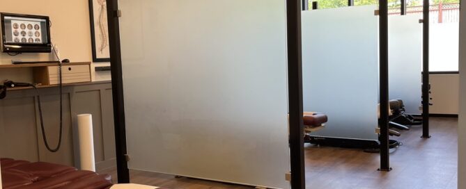 Chiropractic treatment bays at Full Potential Chiropractic, Calgary SW.